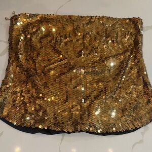 Gold Sequin Tube Top